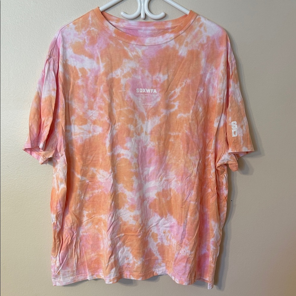 Whitefox x Sarah’s Day Pink And Orange Tie-Dye T-Shirt